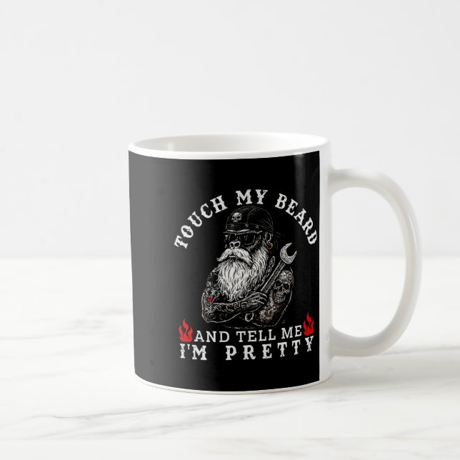 Mug Touch My Beard And Tell Me I'm Pretty Monkey Funny (Droite)