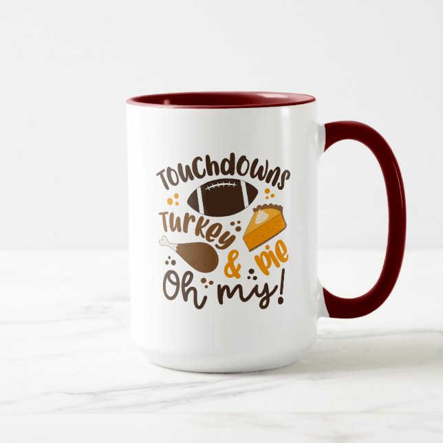 Mug Touchdowns Turquie & tarte | Oh, mon (Droite)