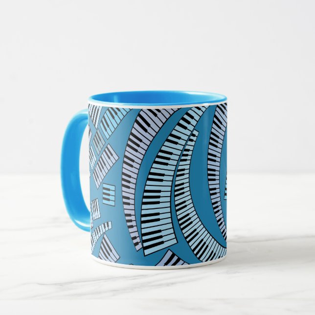 Mug Touches de piano courbes (Devant gauche)