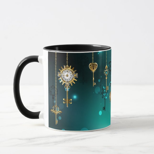 Mug Touches de squelette antique sur Arrière - plan ve (Gauche)