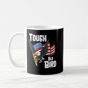 Mug Tough Old Bird Patriotic USA Flag Eagle Graphic 