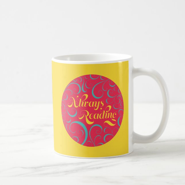 Mug Toujours lire | Bleu rose vif Jaune & Fils (Droite)