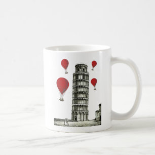 Mug Tour de Pise et de ballons à air d'un rouge ardent