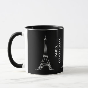 Mug Tour Eiffel Paris Ligne minimaliste Art Cadeau