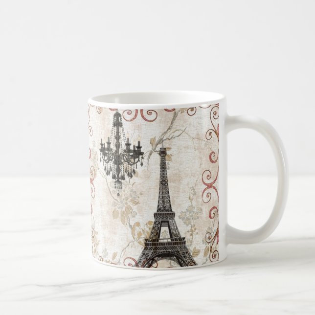 Mug Tour Eiffel romantique de Paris de feuille (Droite)