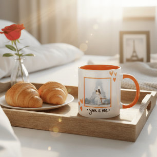 Mug Tour Eiffel romantique modèle de photo d'anniversa