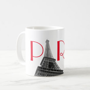 Mug Tour Eiffel Rouge Noir & Blanc Paris Travel