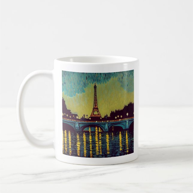 Mug Tour Eiffel, tableau de Paris dans le style de Van (Gauche)