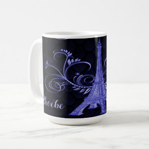 Mug Tour Eiffel Tourbillons floraux violets