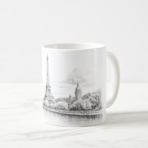 Mug Tour Eiffel vintage, croquis Design