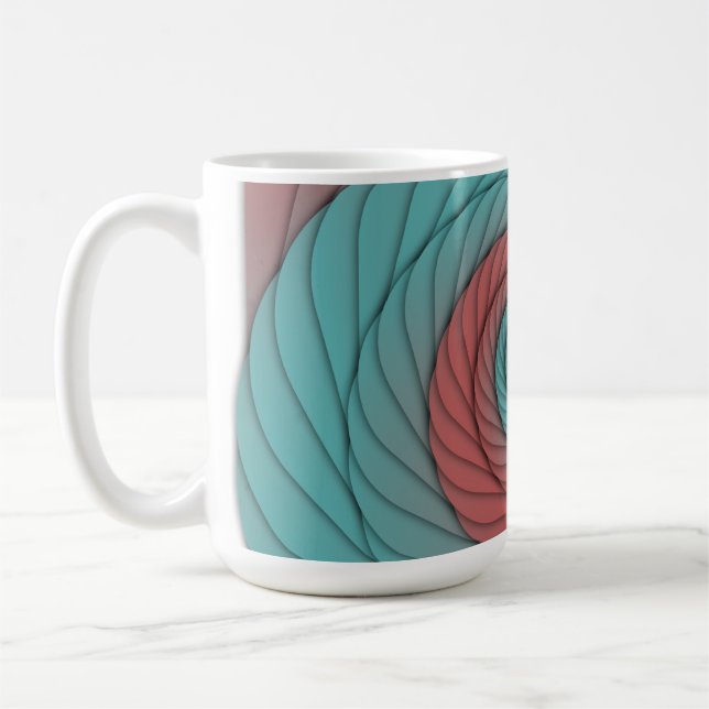 Mug Tourbillon Cramoisi et Turquoise (Gauche)