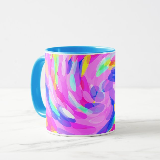 Mug Tourbillonnant rose brillant gras Couleurs joyeuse (Devant gauche)