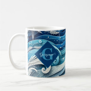 Mug Tourbillons d'hiver bleus et gelés
