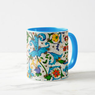 MUG TOURBILLONS FLORAUX BLEUS DE LA RENAISSANCE FLOREN