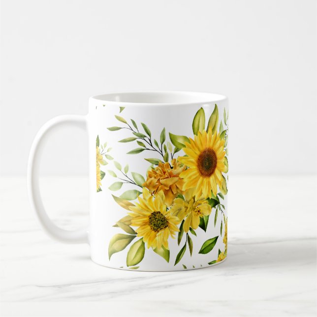 Mug Tournesol à l'aquarelle 8 (Gauche)