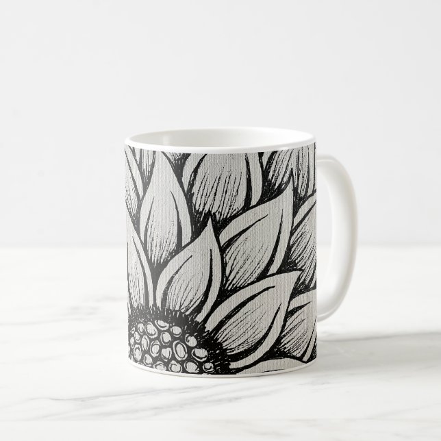 Mug Tournesol blanc (Devant droit)