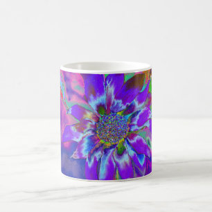 Mug Tournesol bleu Abstrait   retro funky