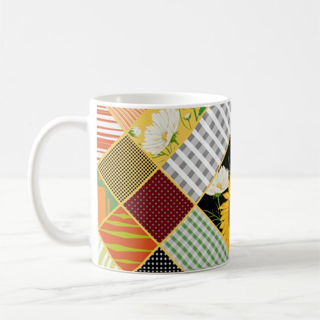 Mug Tournesol Chamomile, Patchwork Aquarelle. (Gauche)