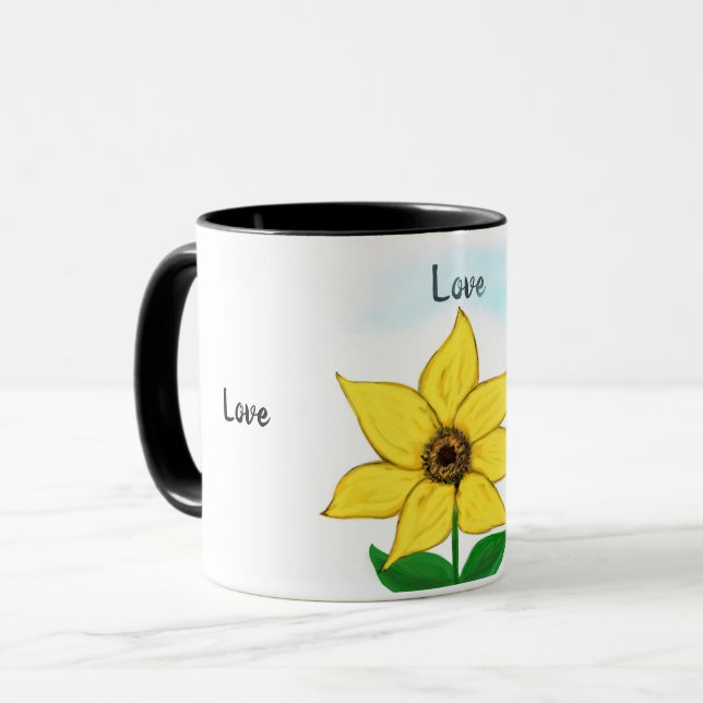 Mug Tournesol Jaune Logs (Devant gauche)