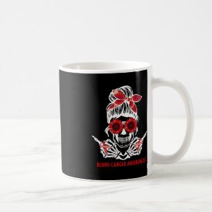 Mug Tournesol Messy Bun Crâne Rouge Ruban Cancer du sa