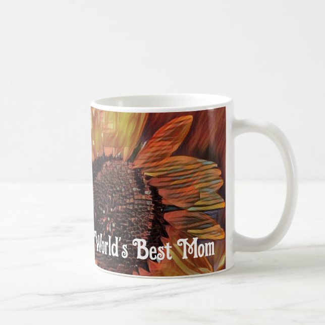 Mug Tournesol Orange moderne Art Fête des Mères Photo (Droite)