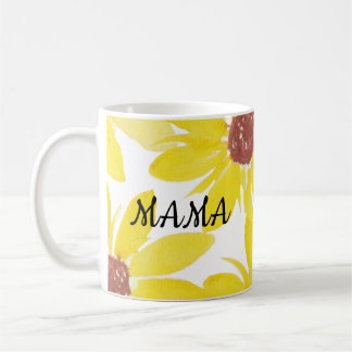 Mug Tournesols Maman Aquarelle Main