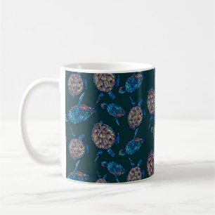 Mug Tournez motif sans soudure sur arrière - plan somb