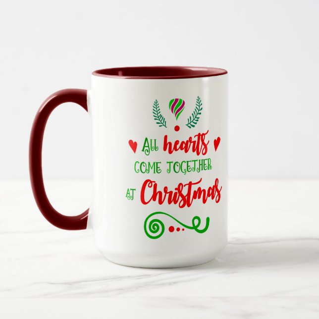 Mug Tous Les Coeurs Se Réunissent Lors Des Fêtes De No (Gauche)