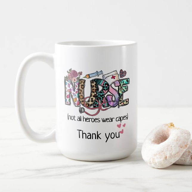 Mug "Tous les héros ne portent pas de capes", merci (Avec donut)