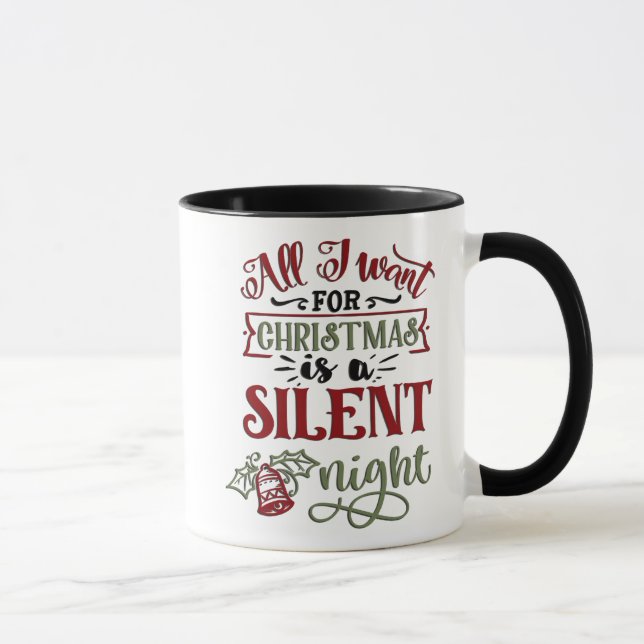 Mug Tout Ce Que Je Veux Pour Noël Est Une Nuit Silenci (Droite)