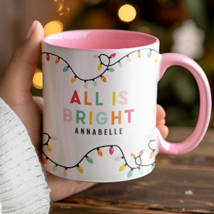 Mug Tout est lumineux fun moderne brillant Noël scinti