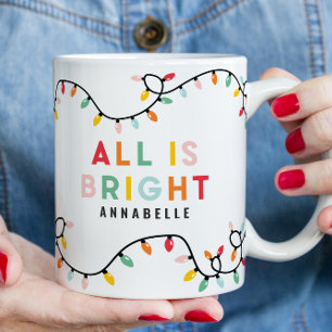 Mug Tout est lumineux fun moderne brillant Noël scinti