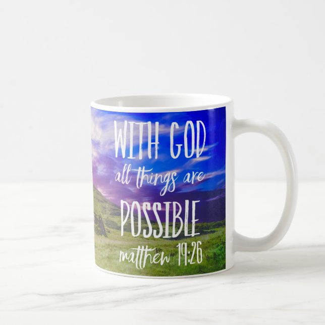 Mug Tout est possible Bible Verse Écriture (Droite)