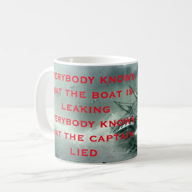 Mug Tout le monde sait que le bateau fuit Lyric 2 (Devant gauche)