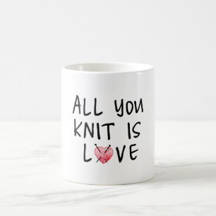 Mug Tout que vous tricotez est amour avec le fil rouge