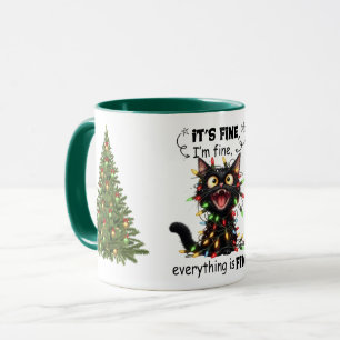 Mug Tout Va Bien Guirlandes De Noël Chat