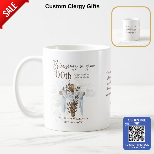 Mug TOUTE ORDINATION ANNIVERSAIRE Prêtre Pasteur Minis (Créateur téléchargé)