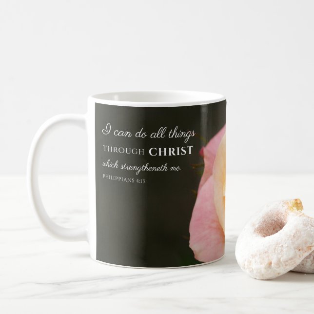 Mug Toutes les choses par le Christ Philippiens 4:13 R (Avec donut)