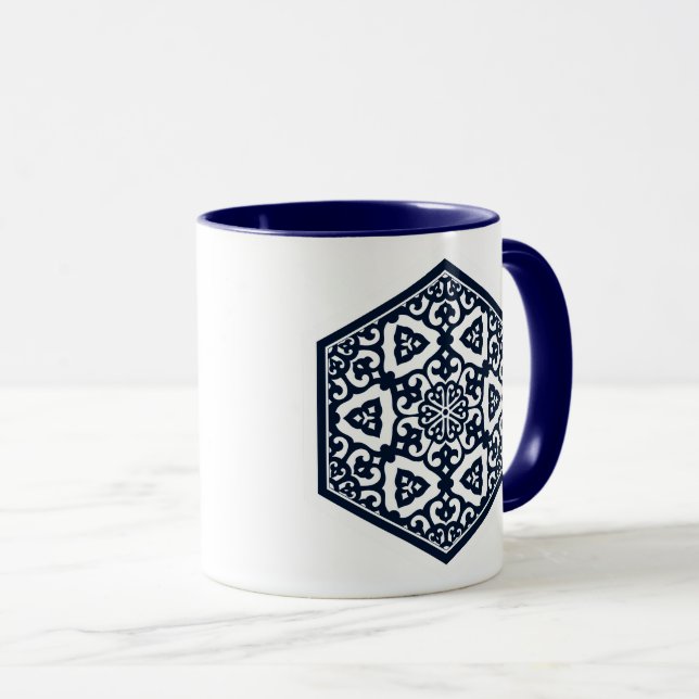 Mug Tracerie ottomane bleu turc Design oriental (Devant droit)