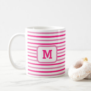 Mug Traces roses chaudes Cubes Personnalisées Blanc in