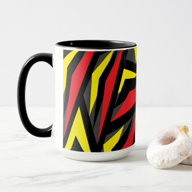 Mug Traces triangulaires colorées Motif géométrique (Avec donut)