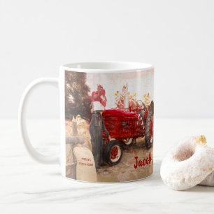 Mug Tracteur agricole Rouge Vintage Russe Automne Mois