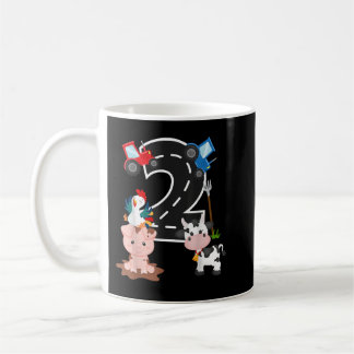 Mug Tracteur Animaux de ferme Numéro 2 2e Anniversaire