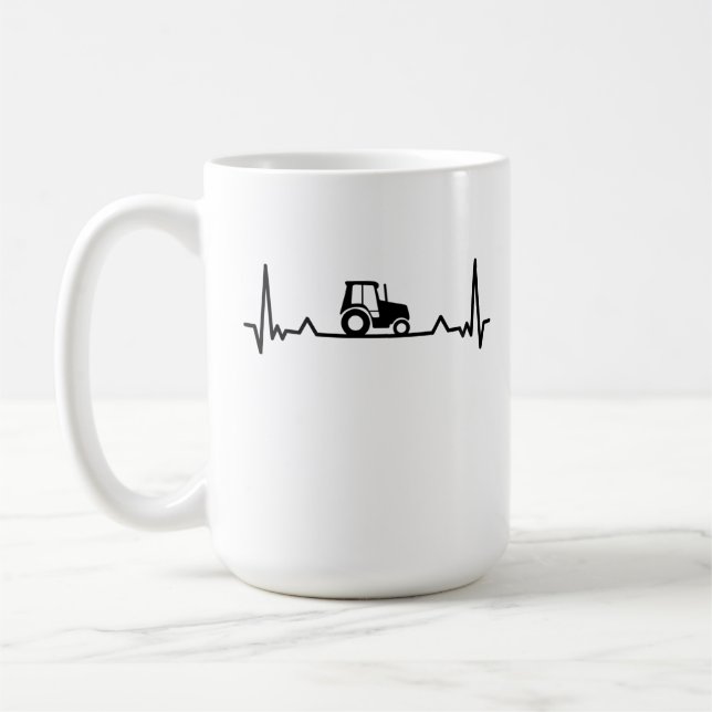 Mug Tracteur battement de coeur L'agriculture et les d (Gauche)