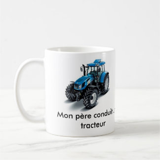 Mug tracteur bleu, tracteur bleu, conduit Mon père un 