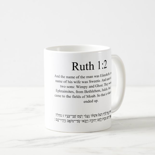 Mug Traduction Open Source Ruth 1:2 (Devant droit)