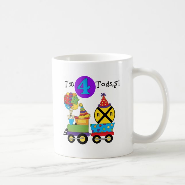 Mug Train d'anniversaire 4e Anniversaire Tshirts et ca (Droite)