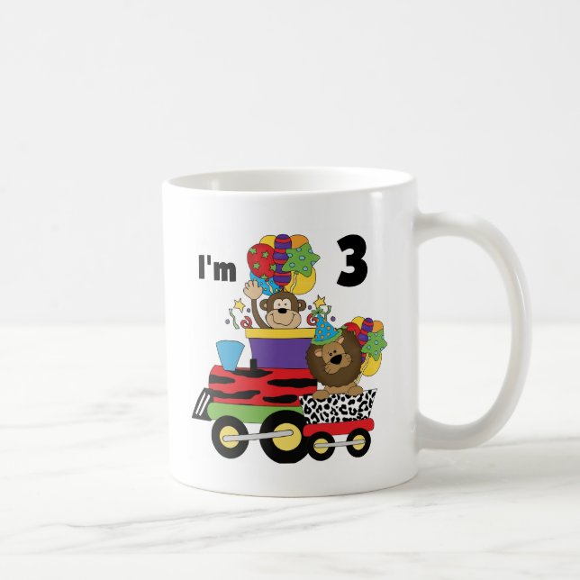Mug Train de la Jungle 3e Anniversaire Tshirts et cade (Droite)