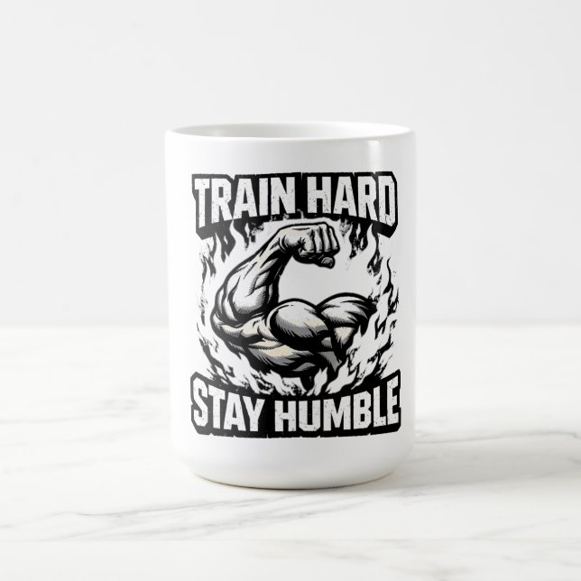 Mug Train Hard Stay Humble – Gym Mindset Balance (Centre)