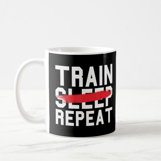 Mug Train Sommeil Répétition Fitness Gymnase Exercice  (Gauche)